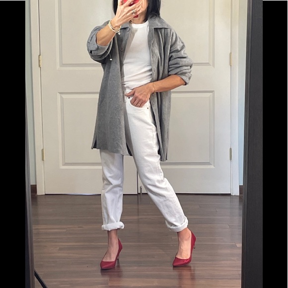 Just Jess! Tops - Just Jess Oversize Gray Button Down Shacket  sizeS